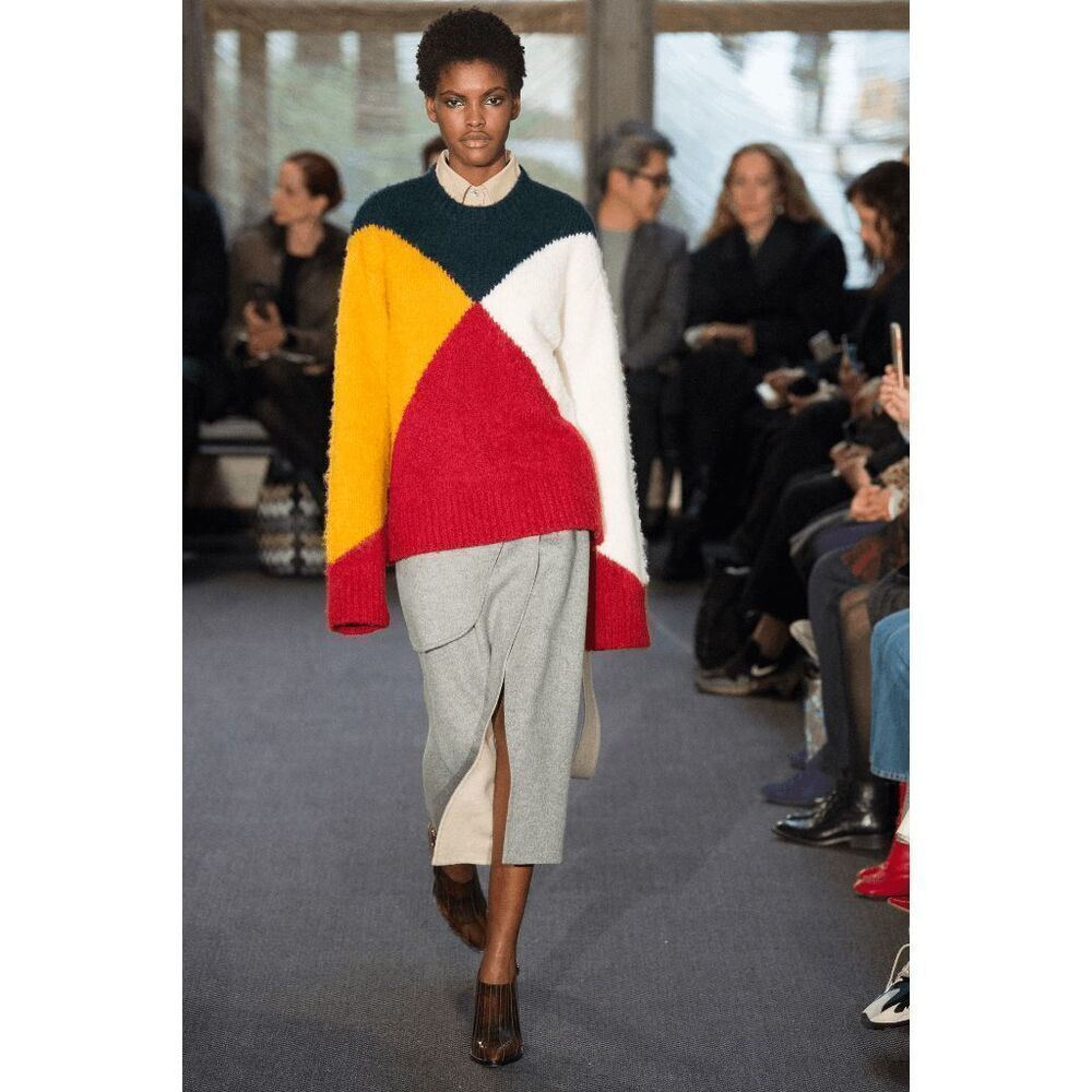 Derek Lam Wool Alpaca Color Block Heavyweight Sweater Women's Size Small